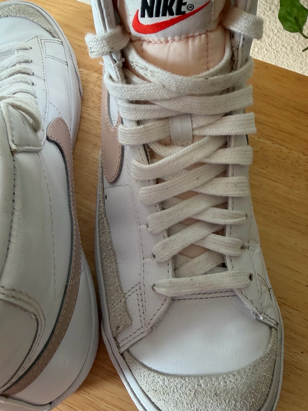 Nike White Tan Athletic Shoes High Top - Picture 5 of 8